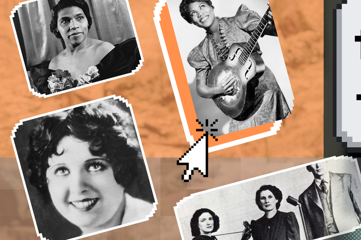 Clockwise, from top left: Marian Anderson, Sister Rosetta Tharpe, Maybelle and Sara Carter, and Helen Kane
