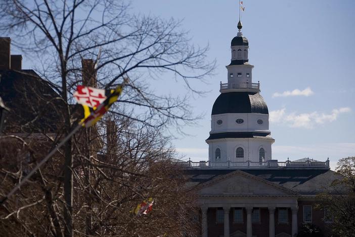 The Maryland State Capitol building is seen in Annapolis. Maryland is among the states suing the Trump administration for the mass firing of federal employees.