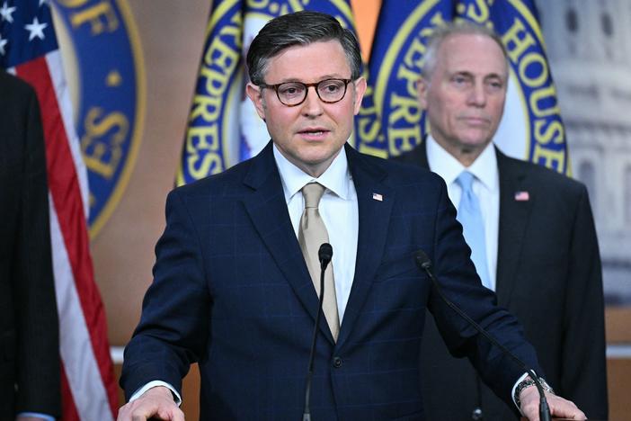 House Speaker Mike Johnson, R-La., told reporters on Tuesday that he expects Republicans will pass a partisan spending bill on Tuesday, sending the legislation to the Senate for consideration before the Friday shutdown deadline.