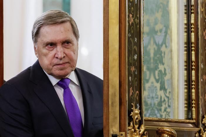 Kremlin aide Yuri Ushakov attends a meeting of the presidents of Russia and Belarus at the Kremlin in Moscow on Thursday.
