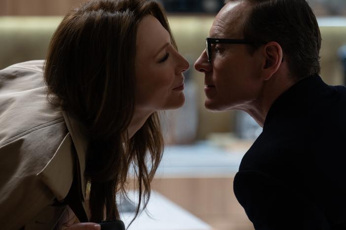 Cate Blanchett as Kathryn St. Jean and Michael Fassbender as George Woodhouse in <em>Black Bag,</em> director Steven Soderbergh's new spy thriller.