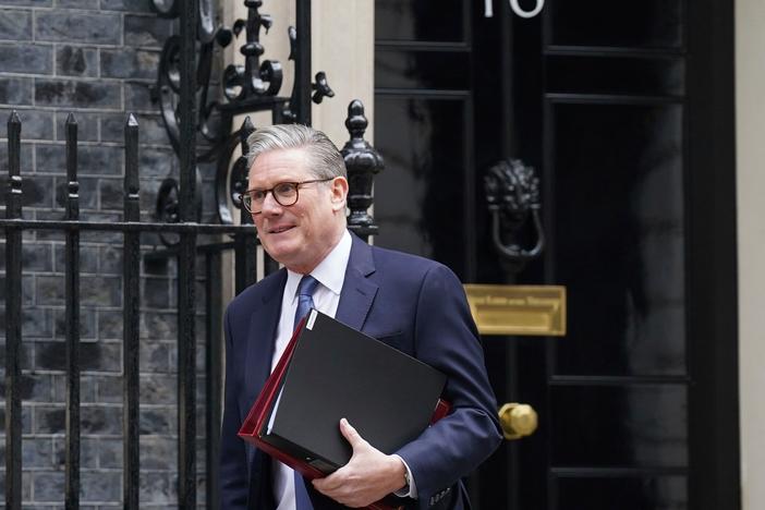 Prime Minister Sir Keir Starmer departs 10 Downing Street to attend Prime Minister's Questions at the Houses of Parliament in London, England, Wednesday, March 12, 2025.