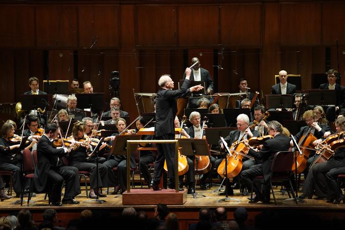 Music director Gianandrea Noseda conducts the National Symphony Orchestra at the Kennedy Center on March 13.