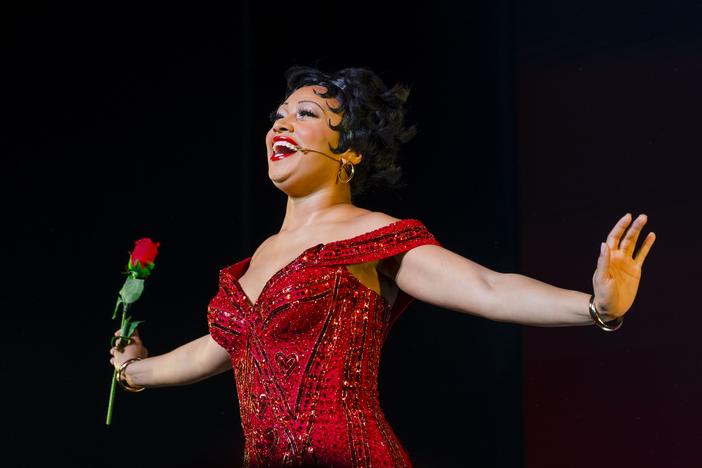 Jasmine Amy Rogers takes a bow as Betty Boop in <em>BOOP!</em> <em>The Musical</em> now on Broadway.