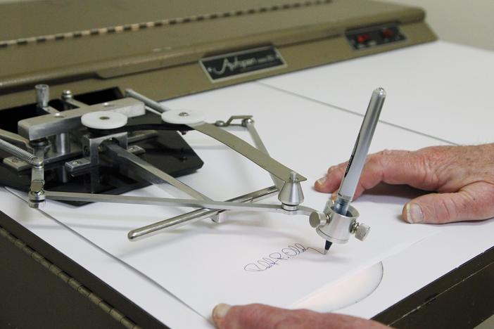 The Autopen Model 80 in 2011. President Trump is accusing Biden of using an autopen to sign documents, as many presidents have over the years.