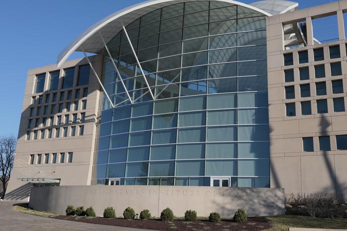 A view of the United States Institute of Peace (USIP) building headquarters on March 18, 2025 in Washington, DC. Trump administration employees entered the building on Monday with the help of law enforcement officials after President Trump ordered the dismantling of the congressionally funded independent nonprofit.