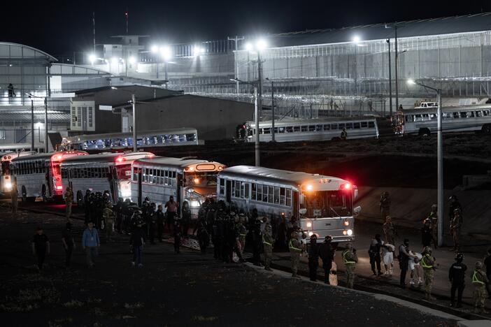 More than 250 people the U.S. government says are foreign gang members arrived in El Salvador by plane on March 16, where El Salvador's President Nayib Bukele confirmed they will be sent to the country's mega-prison CECOT.