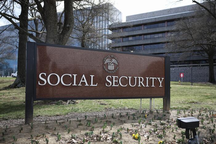 The entrance of the Social Security Administration's main campus in Woodlawn, Md., is seen on Wednesday.