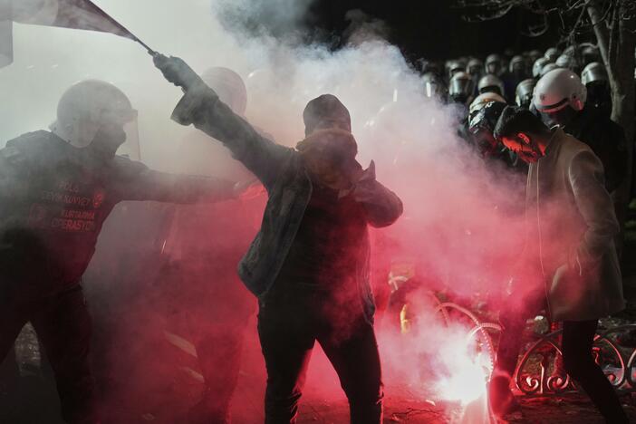 A protester shouts slogans during a protest against the arrest of Istanbul's Mayor Ekrem Imamoglu, in Istanbul, Turkey, on Saturday.