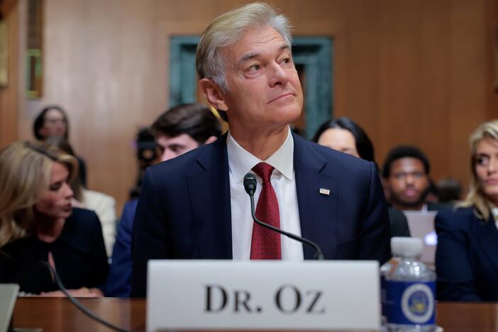 Dr. Mehmet Oz at his confirmation hearing with the Senate Finance Committee on March 14. The committee voted to advance his nomination on Tuesday.