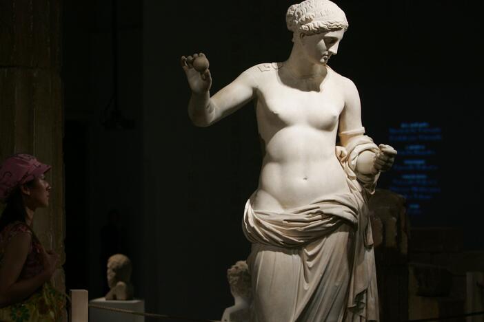 A sculpture of Aphrodite is displayed during an exhibition of ancient Greek art in 2007 in Beijing, China. The collection is from the 5th and 4th centuries B.C. Many ancient statues were scented, a researcher says.