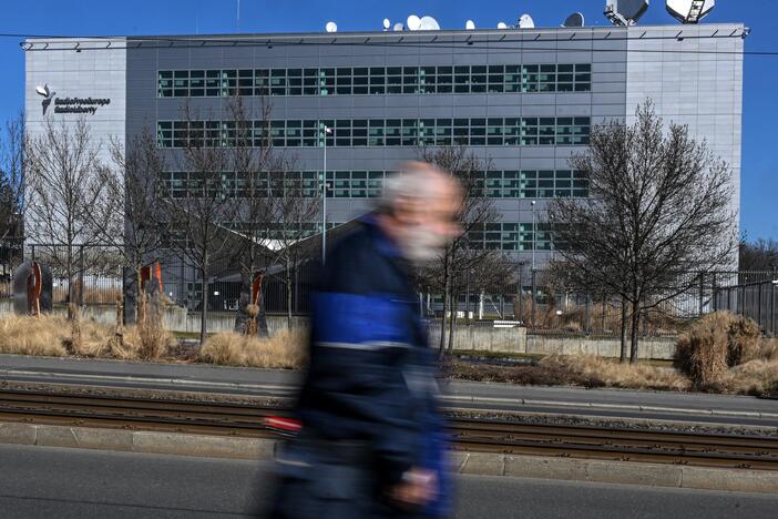 The headquarters of Radio Free Europe/Radio Liberty in Prague, Czech Republic, are seen on March 18.