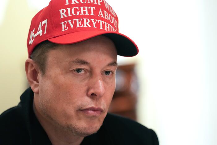 White House adviser Elon Musk at a Cabinet meeting at the White House on Monday. Musk, who is also the CEO of SpaceX and Tesla, is leading the Department of Government Efficiency effort that is trying to get access to data from across the government to find waste, fraud and abuse.