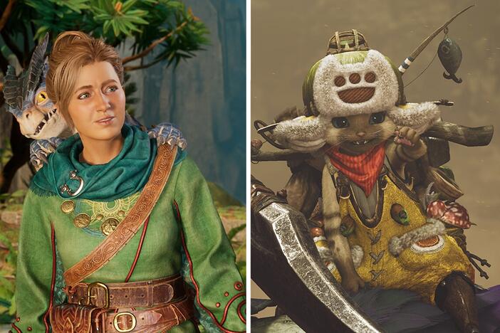 From left to right: Split Fiction, Monster Hunter Wilds, and Avowed.