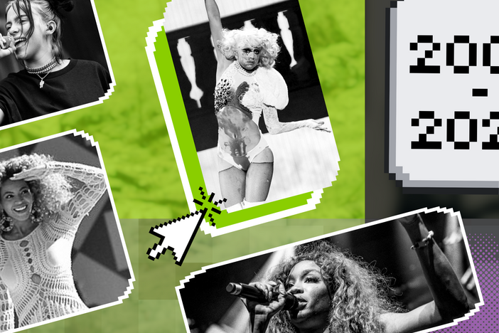 Clockwise, from top left: Billie Eilish, Lady Gaga, SZA and Beyoncé.