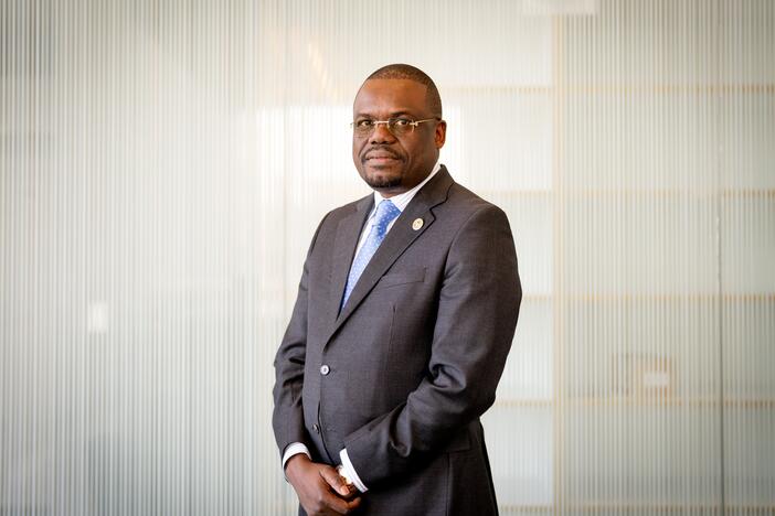 Dr. Jean Kaseya, director general of the Africa Centres for Disease Control and Prevention, photographed at NPR headquarters during a visit to Washington, D.C., in March. In the wake of the Trump administration's foreign aid cuts, he tells colleagues: "It's like you are a child. You had a wealthy father. One day, you wake up and they say, 'Oh, your father had an accident. He passed on.' Then you have to survive. You have to find a way to survive."