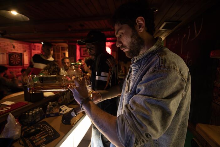 Kifah Zainie, 34, co-owns and manages Sugar Man, a popular nightspot in Damascus, on March 27. Zainie says he's uncertain about the future of the alcohol industry, under Syria's new conservative Muslim rulers.