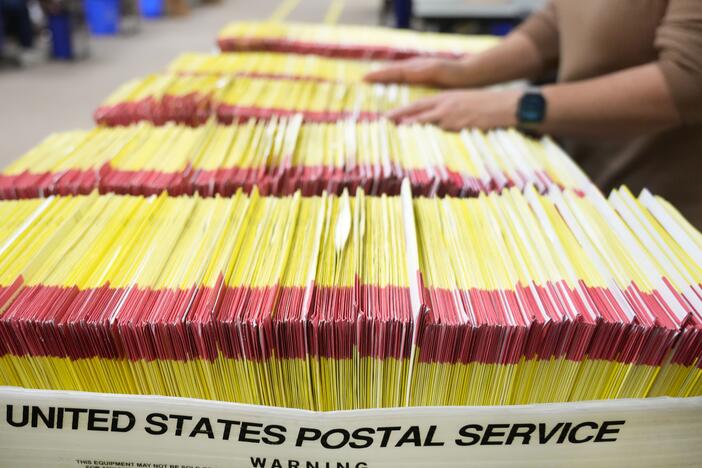 Mail ballots are processed at the Salt Lake County election headquarters on Nov. 7, 2022, in Salt Lake City, Utah.