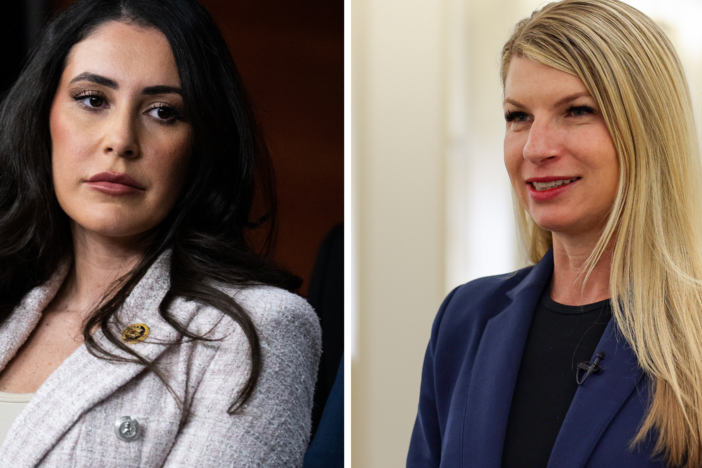 From left, Rep. Anna Paulina Luna, R-Fla. and Rep. Brittany Pettersen, D-Colo., have been leading a push in the House to allow proxy voting for up to 12 weeks for House members who have recently given birth or whose spouse has.