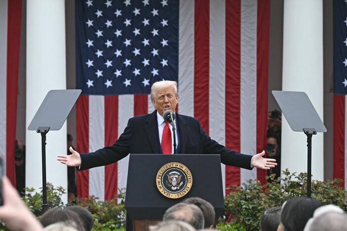 President Trump announces "reciprocal tariffs" during an event in the Rose Garden on Wednesday entitled "Make America Wealthy Again." Trump geared up to unveil sweeping new "Liberation Day" tariffs in a move that threatens to ignite a global trade war.