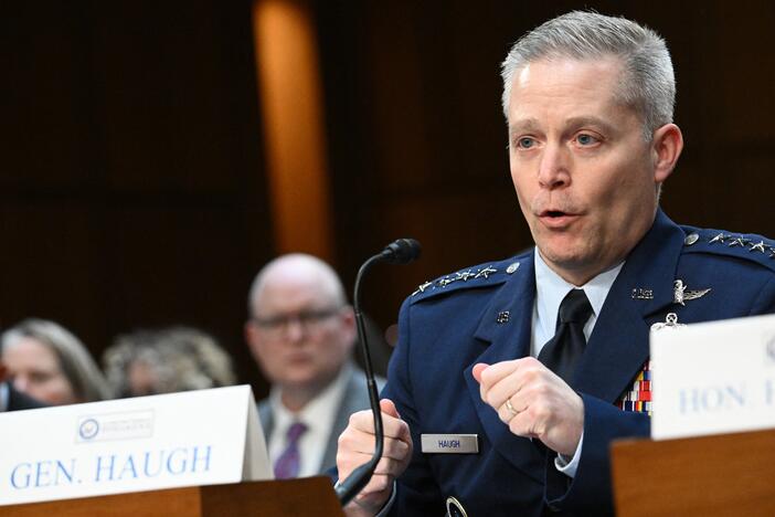 The head of the National Security Agency, Gen. Timothy Haugh, testifies before the Senate Intelligence Committee in 2024. Haugh is the latest of several top military officials to be fired by the Trump administration.