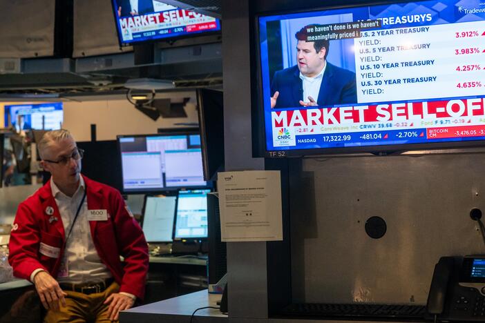 Stocks fell sharply in response to President Trump's sweeping tariff announcement Wednesday. The U.S. will impose a minimum 10% tax on nearly all imports, with much higher levies on goods from dozens of countries.