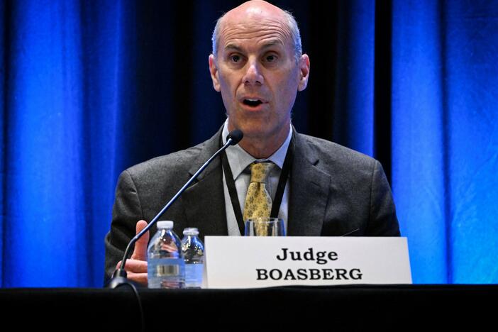James Boasberg, chief judge of the US District Court for the District of Columbia, attends a panel discussion at the annual American Board Association (ABA) Spring Antitrust Meeting at the Marriott Marquis in Washington, DC, on April 2, 2025.