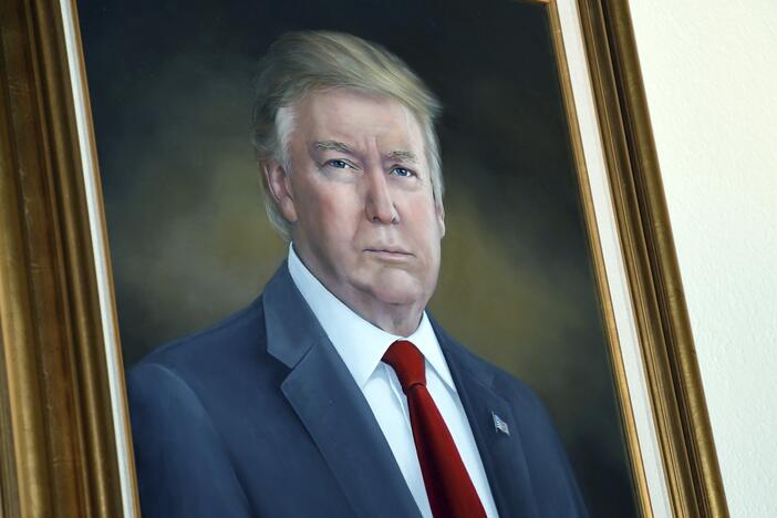 President Trump's portrait in the Colorado Capitol in August 2019.