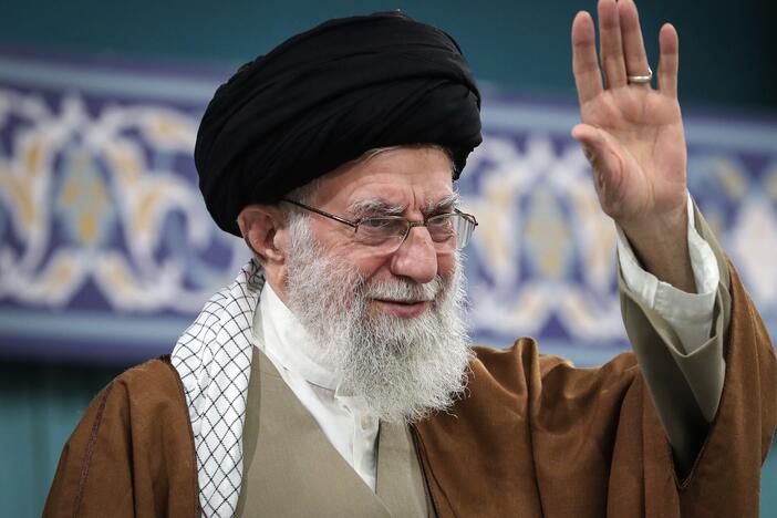 Iranian Supreme Leader Ayatollah Ali Khamenei waves to the crowd in Tehran, Iran, March 31.