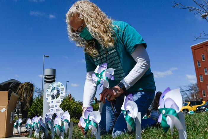 In April, many communities hold events to raise awareness of sexual violence, such as this event in Reading, Pa., in 2021, put on by Safe Berks. Sexual violence prevention efforts often get funding and support from the federal government.