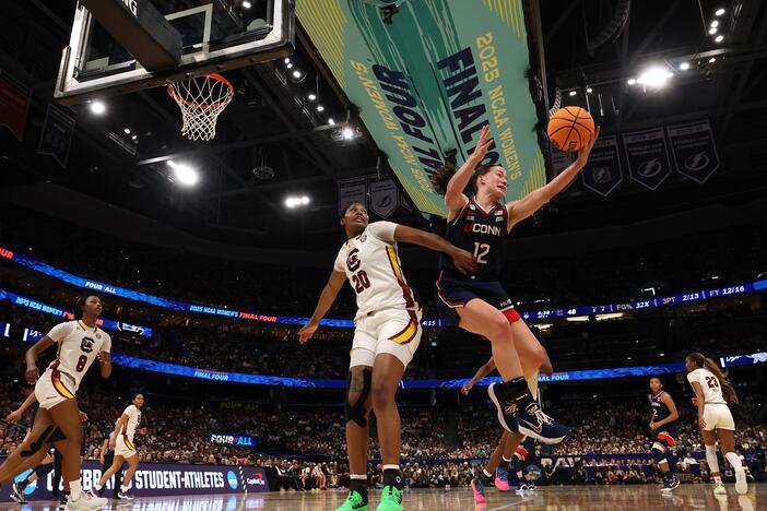 The UConn Huskies defeated the University of South Carolina to win the NCAA Women's Basketball Championship on Sunday in Tampa. A class-action lawsuit involving thousands of current and former college athletes, known as House vs. NCAA, would transform college sports by allowing schools to pay players directly. A federal judge in California holds the final hearing on the lawsuit beginning Monday.