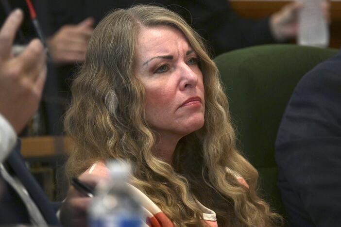 Lori Vallow Daybell, seen here in 2023, is representing herself in a courtroom in Phoenix, where she is on trial on a charge of conspiracy to commit first degree murder.