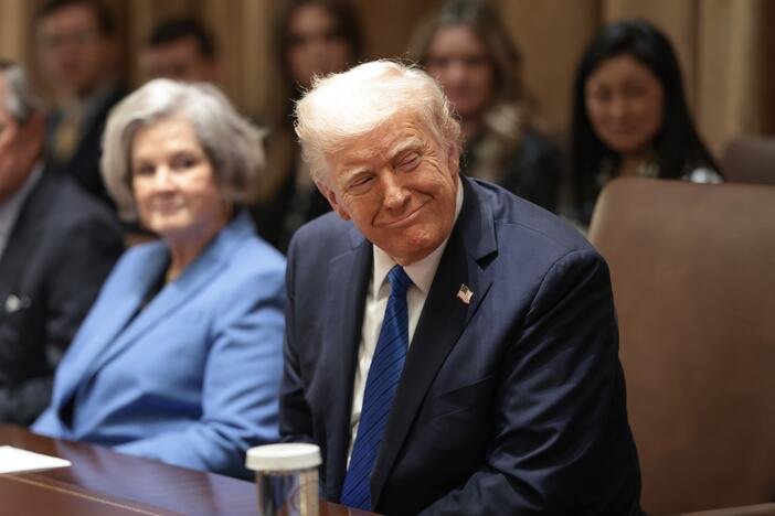 President Trump meets with a group of his ambassadors in the Cabinet Room of the White House on March 25.
