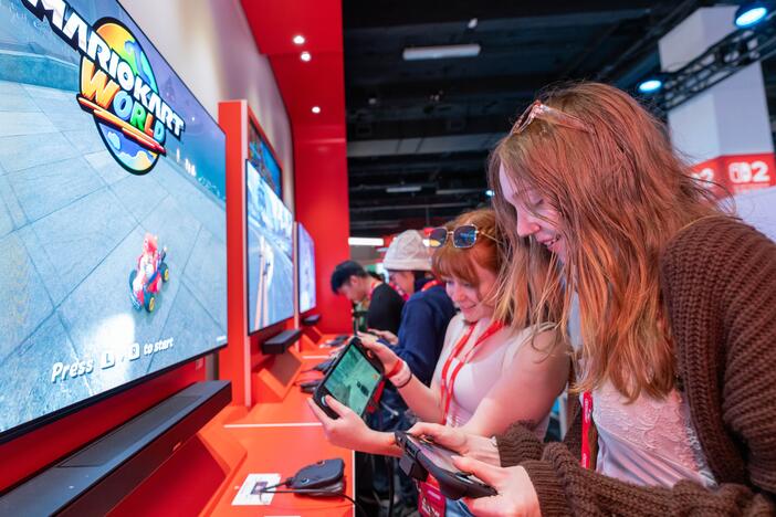 Attendees at a New York City event previewing the Nintendo Switch 2.