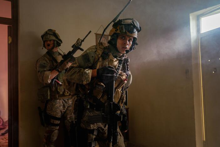 D'Pharaoh Woon-A-Tai plays a Navy SEAL in Ramadi, Iraq, in <em>Warfare</em>.<br>