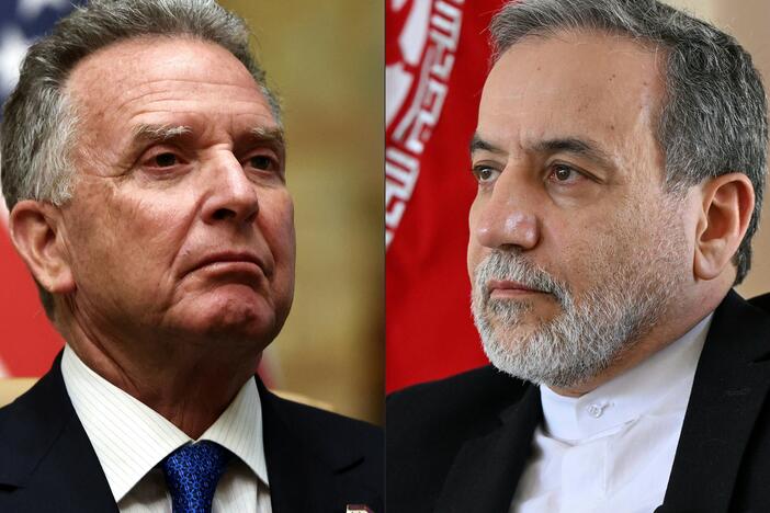 U.S. Middle East envoy Steve Witkoff (left) is expected to lead the U.S. delegation in nuclear talks with Iran's Foreign Minister Abbas Araghchi on Saturday in Oman. The U.S. and Iran reached a nuclear accord in 2015, but President Trump withdrew from the deal during his first term in 2018.