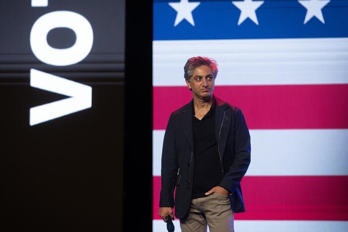 Investor Antonio Gracias at a town hall rally held by Elon Musk in Green Bay, Wis., on March 30. Gracias, who is part of Musk's Department of Government Efficiency team, has been working at the Social Security Administration.