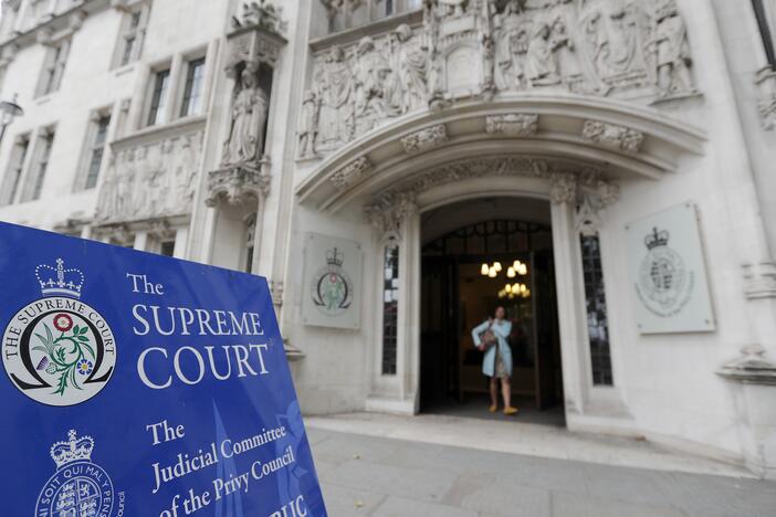 The entrance of the Supreme Court in London.