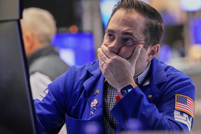 Specialist Gennaro Saporito works on the floor of the New York Stock Exchange, Wednesday, April 16, 2025.