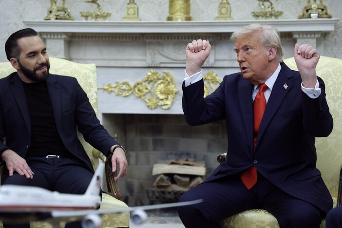 U.S. President Donald Trump met with President Nayib Bukele of El Salvador in the Oval Office of the White House April 14, 2025 in Washington, DC. Trump and Bukele are exploring a proposal to send American citizens to be held in Salvadorean prisons, a move critics describe as dangerous and unconstitutional.