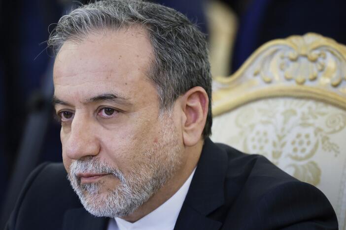 Iranian Foreign Minister Abbas Araghchi speaks with Russian Foreign Minister Sergey Lavrov during their meeting in Moscow on Friday.