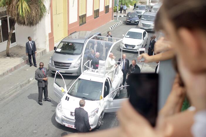 Pope Francis on a visit to Santiago de Cuba, Cuba in September 2015.
