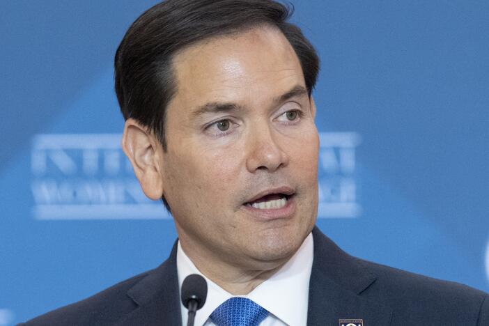 Secretary of State Marco Rubio, speaks at the State Department in Washington, April 1 2025.