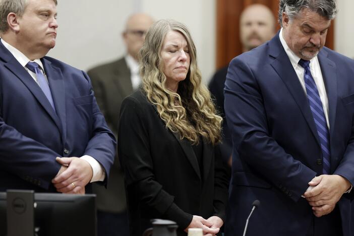 Lori Vallow Daybell stands and listens as the jury's verdict is read at the Ada County Courthouse in Boise, Idaho on Friday, May 12, 2023.