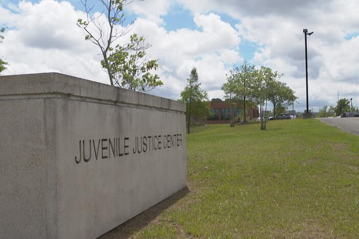 This image made from video shows the Orleans Parish Juvenile Court in New Orleans, Monday, April 10, 2023. Across the U.S., there have been steep declines in the number of youth in juvenile detention, but racial disparities are widening.