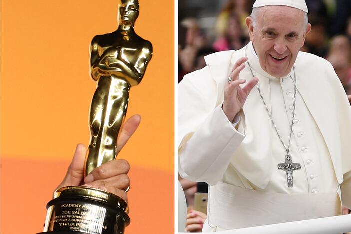 From left: Zoe Saldaña's Oscar, the late Pope Francis, the un-libeled Sarah Palin.