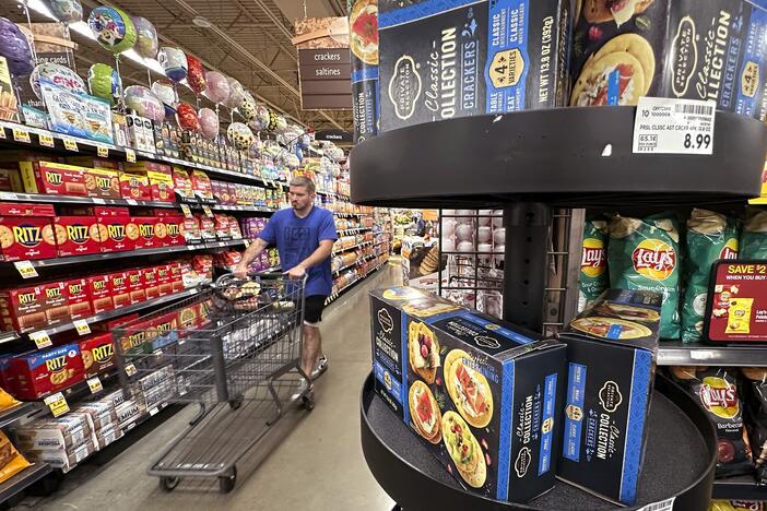 A customer shops for groceries at a Chicago supermarket.