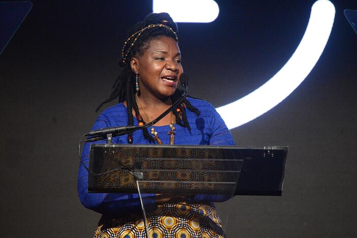 Angeline Murimirwa of Zimbabwe has really racked up kudos for her work as head of CAMFED, a charity that has enabled millions of girls in five African countries to stay in school — and thrive with the help of mentors. Murimirwa is one of <em>Time</em> Magazine's 100 most influential people of 2025. Above: She accepts an award at Rihanna's 3rd Annual Diamond Ball in 2017.