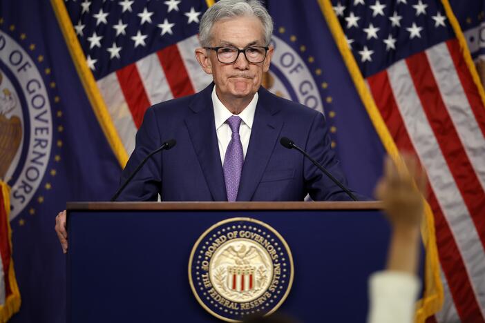Federal Reserve Bank Chair Jerome Powell announces that interest rates will remain unchanged during a news conference at the Federal Reserve's  William McChesney Martin building on June 12, 2024, in Washington, D.C.  (Photo by Kevin Dietsch/Getty Images)