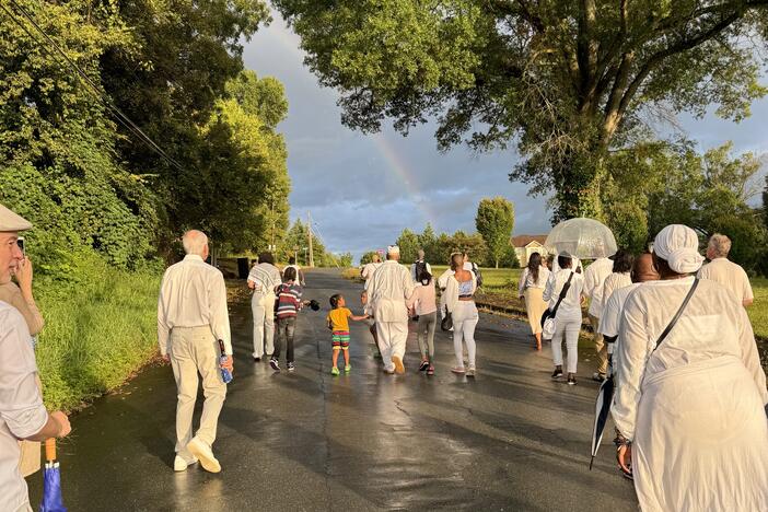 A production still from <em>Walking Water</em>, a site specific performance by Cornerstone Theater Company in September 2024. The Los Angeles-based arts organization was among the hundreds of groups who lost funding from the National Endowment for the Arts this week.
